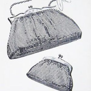 Whiting and Davis Silver Mesh Evening Bag with Rhinestone Clasp